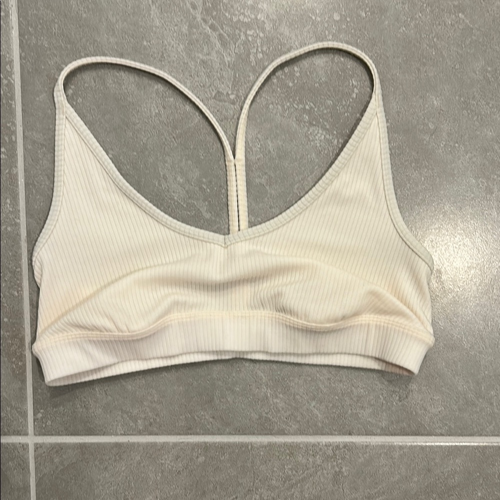 Women's Cream Ribbed Bralette